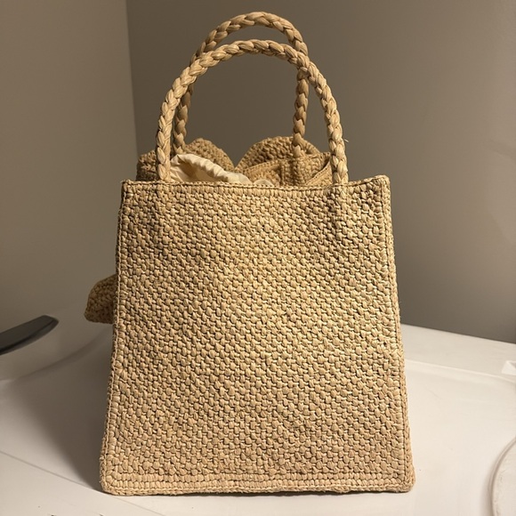 Sezane Leila Basket Natural Raffia NWT - Picture 5 of 7